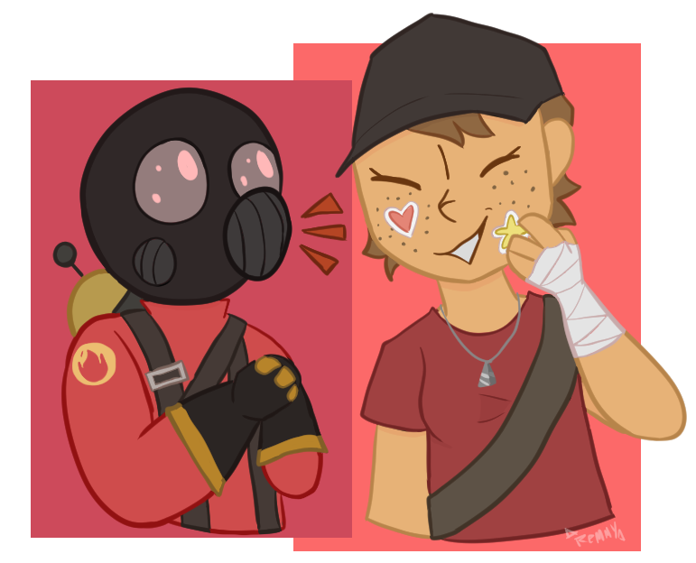 Sept '24 - Fanart - Fem Scout + Pyro